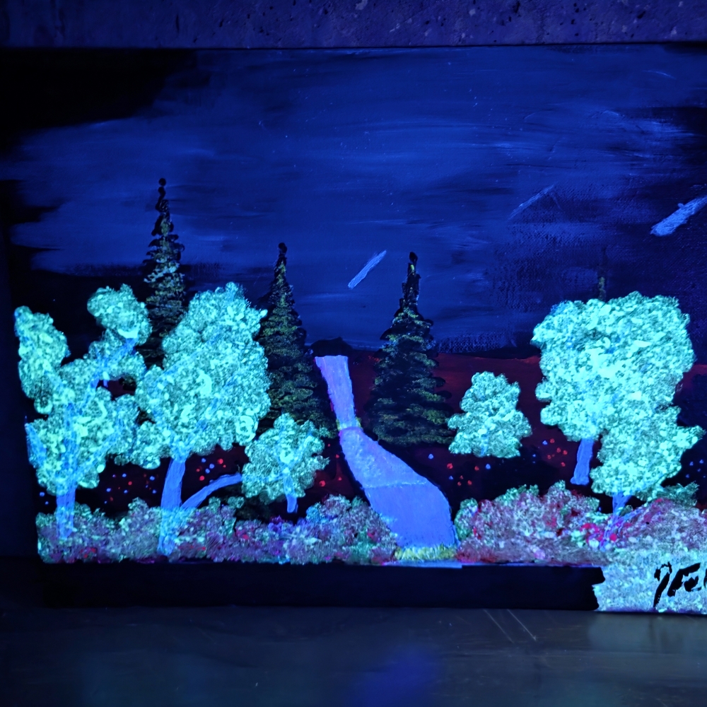 Luminous Night Forest Art
